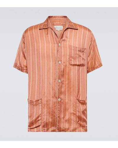 Maison Margiela Striped Bowling Shirt - Orange