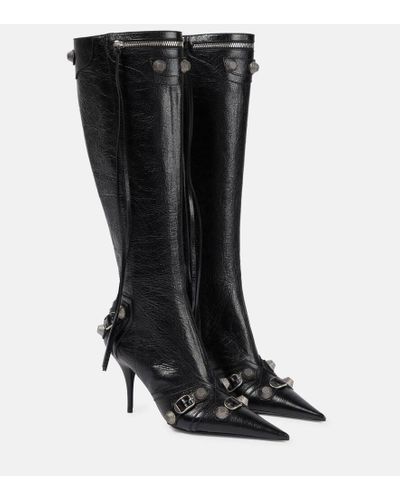 Balenciaga Stiefel Cagole aus Leder - Schwarz