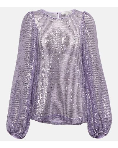 Dorothee Schumacher Bluse Sparkling Moment mit Pailletten - Lila