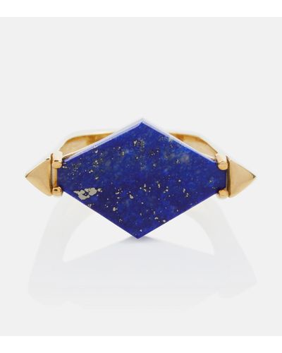 Aliita Deco Rombo 9kt Gold Ring With Lapis Lazuli - Blue