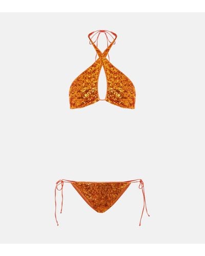 Oséree Pailettes Bikini - Orange