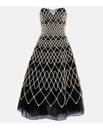 Carolina Herrera Vestido de fiesta con perlas sinteticas - Negro