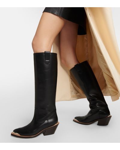 Dorothee Schumacher Leather Knee-high Cowboy Boots - Black