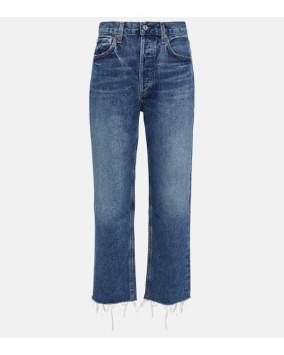 Citizens of Humanity Mid-Rise Straight Jeans Florence - Blau
