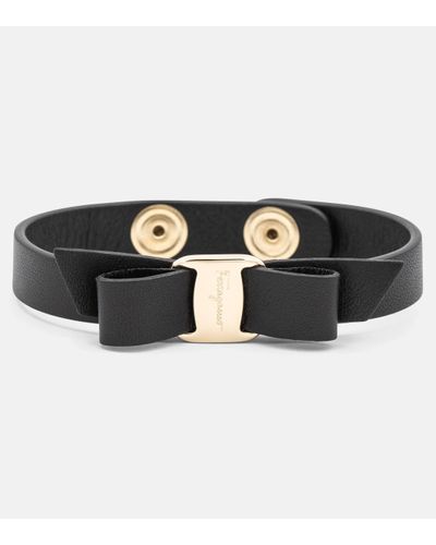 Ferragamo Vara Bow Leather Bracelet - Black