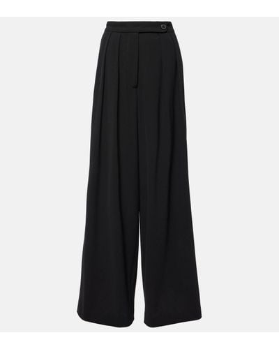 Dries Van Noten Pleated Wool-blend Trousers - Black