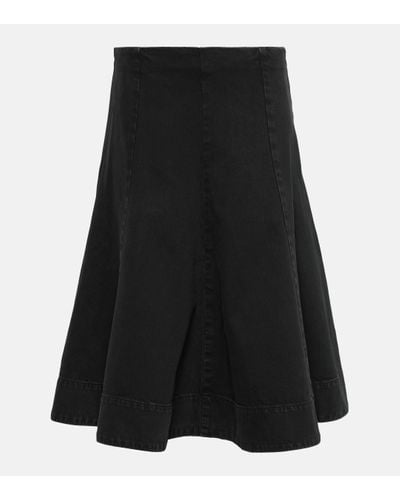 Khaite Lennox Denim Midi Skirt - Black