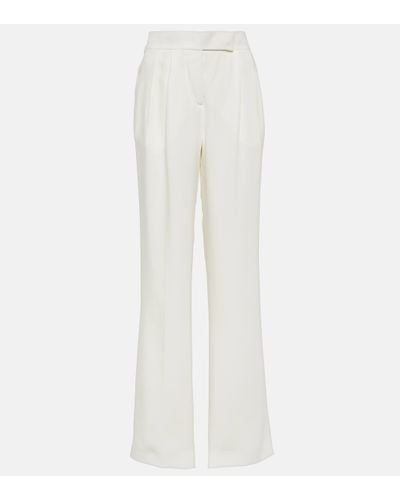 Tom Ford Silk Georgette Wide-leg Trousers - White