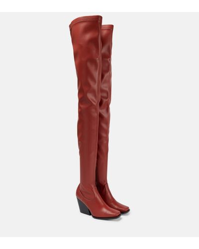 Stella McCartney Faux Leather Over-the-knee Boots - Red