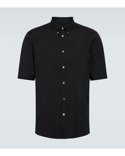 Alexander McQueen Camisa de popelin de mezcla de algodon - Negro