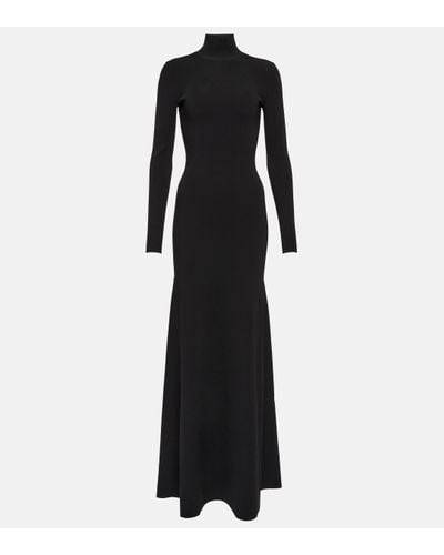 Victoria Beckham Turtleneck Knitted Gown - Black