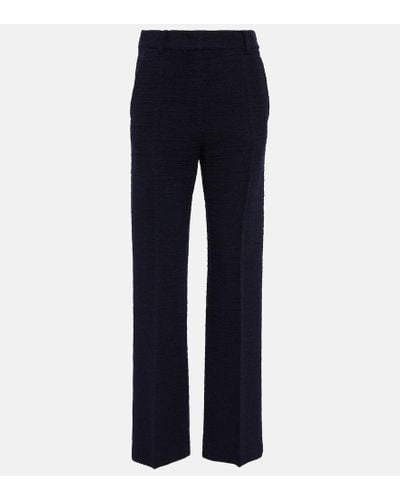 Valentino Pantalones de tweed en mezcla de lana - Azul