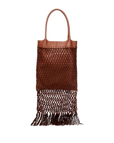 Gabriela Hearst Nina Leather Top-Handle Bag, Bordeaux, Women's
