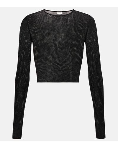 Saint Laurent Ribbed-knit Top - Black