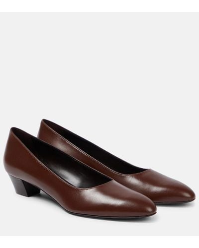 The Row Luisa 35 Leather Pumps - Brown