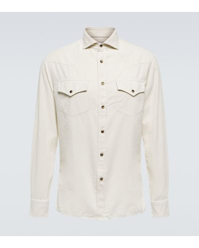 Brunello Cucinelli Western Cotton Shirt - Natural