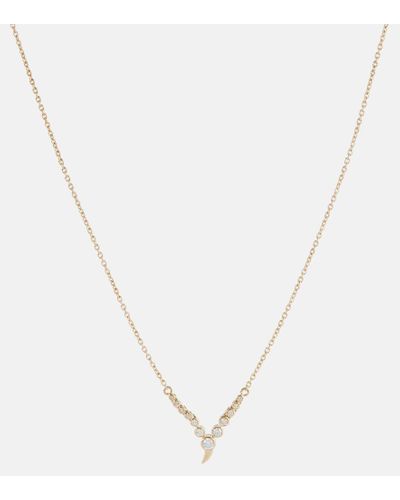 ONDYN Zen Small 14kt Gold Pendant Necklace With Diamonds - Metallic