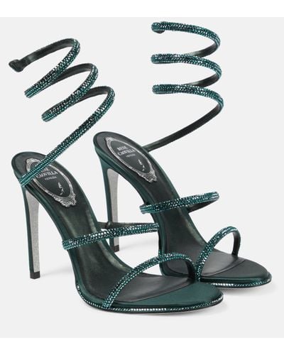 Rene Caovilla Cleo Embellished Sandals 105 - Green