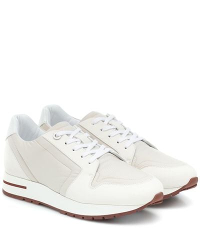 Loro Piana My Wind Suede-trimmed Trainers - White