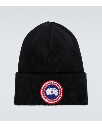Canada Goose Arctic Disc Ribbed Wool Beanie Hat - Black