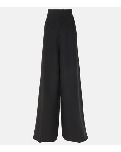 Monot High-rise Crepe Wide-leg Trousers - Black