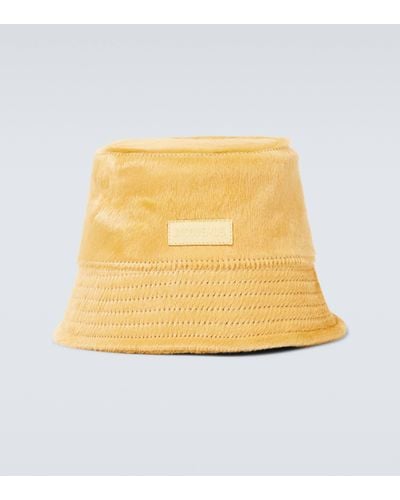 Jacquemus Le Bob Sperone Calf Hair Bucket Hat - Yellow