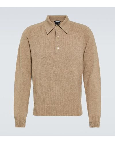 Tom Ford Polopullover aus Kaschmir - Natur