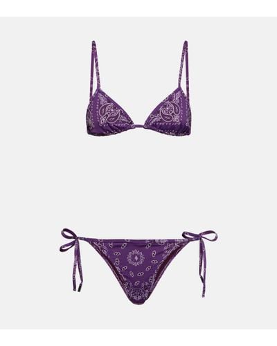 The Attico Bandana Printed Bikini - Purple