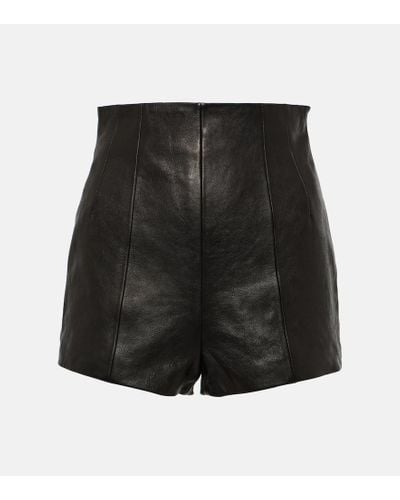 Khaite High-Rise Shorts Lennman aus Leder - Schwarz