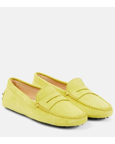 Tod's Gommino Suede Moccasins - Yellow