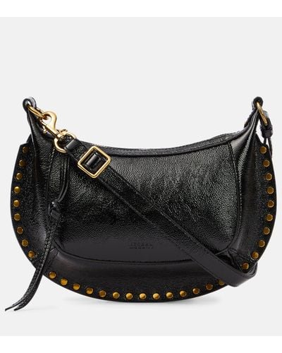 Isabel Marant Oskan Moon Leather Shoulder Bag - Black