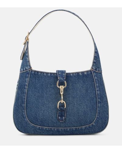 Gucci Jackie Small Denim Shoulder Bag - Blue