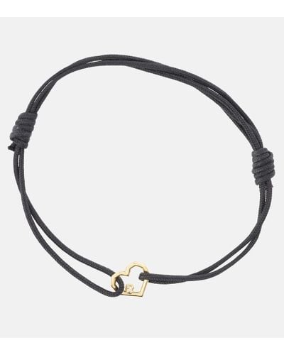 Aliita Corazon Brillante Mini 9kt Gold Cord Bracelet With Enamel And Diamond - Metallic