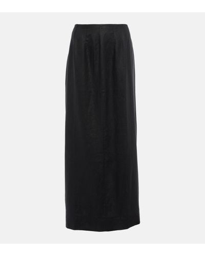 Faithfull The Brand Soleil Linen Maxi Skirt - Black