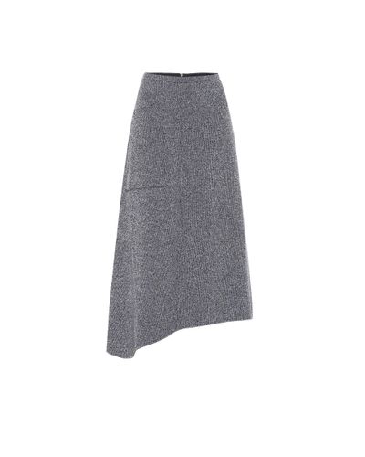 Tibi Asymmetric Midi Skirt - Gray