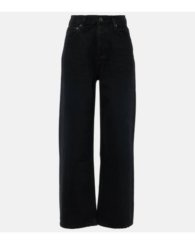 Agolde Ren High-rise Cropped Straight Jeans - Black