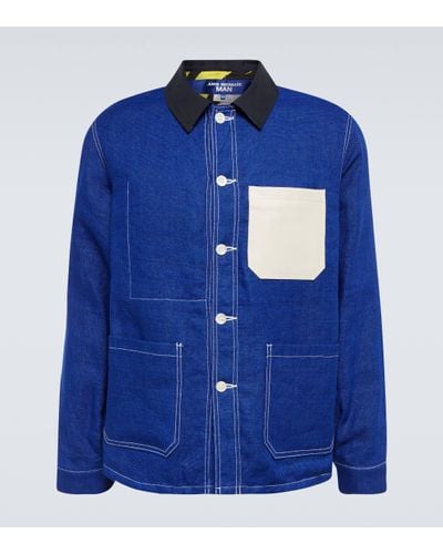 Junya Watanabe X Roy Lichtenstein Linen And Cotton Jacket - Blue