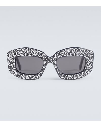 Loewe Crystal-embellished Round Sunglasses - Grey