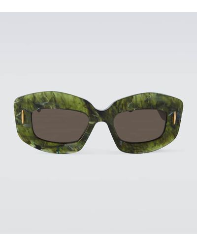 Loewe Gafas de sol rectangulares Screen - Verde