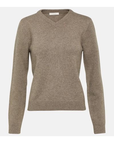 The Row Enrica Cashmere Sweater - Brown