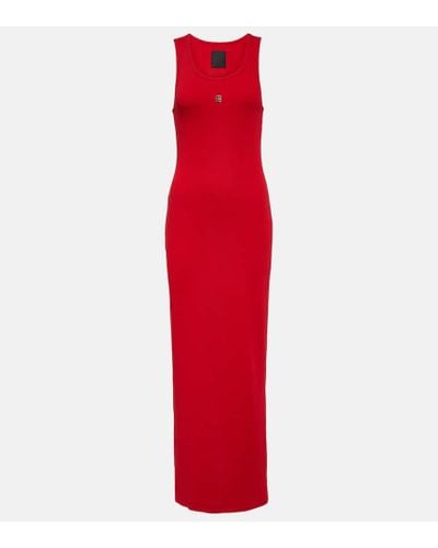Givenchy Vestido largo de jersey de algodon - Rojo