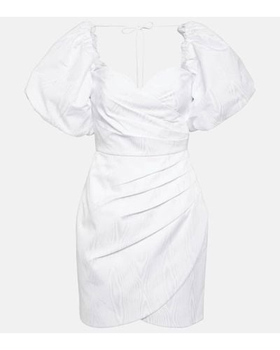 Rebecca Vallance Chene Minikleid Aus Moiré Mit Wickeleffekt - Weiß