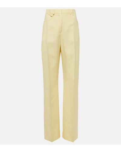 Jacquemus Le Pantalon Sauge High-rise Straight Pants - Yellow