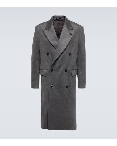 Lardini Double-breasted Cashmere Coat - Grey