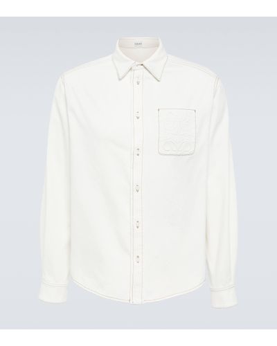Loewe Anagram Denim Shirt - White