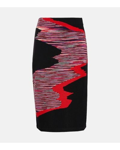 Missoni Space-dyed Wool Midi Skirt - Red