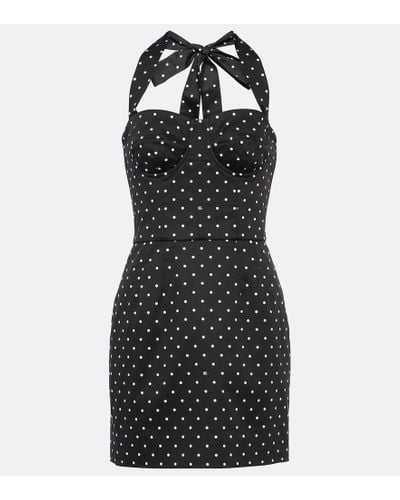 Dolce & Gabbana Polka-dot Cotton-blend Drill Corset Dress - Black