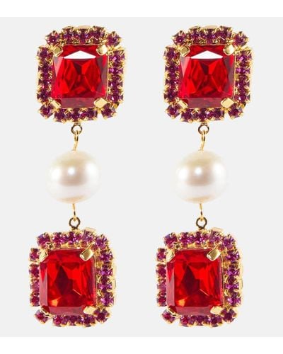 Magda Butrym Crystal-embellished Earrings - Red