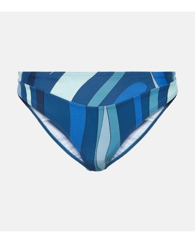 Emilio Pucci Slip bikini con stampa - Blu