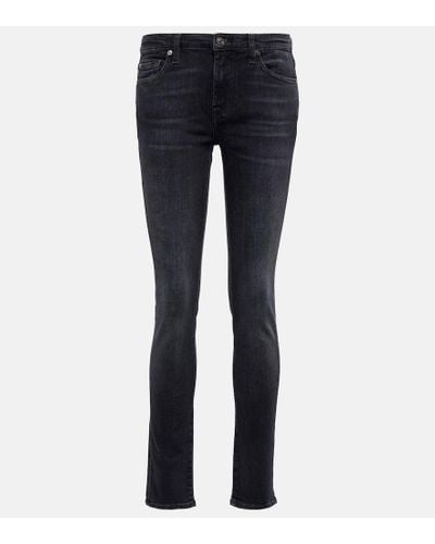7 For All Mankind Pyper Mid-rise Cropped Skinny Jeans - Blue